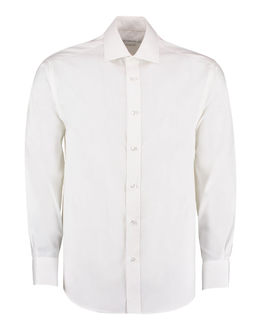 Classic Fit Long Sleeve Cutaway Collar Premium Oxford Shirt - White