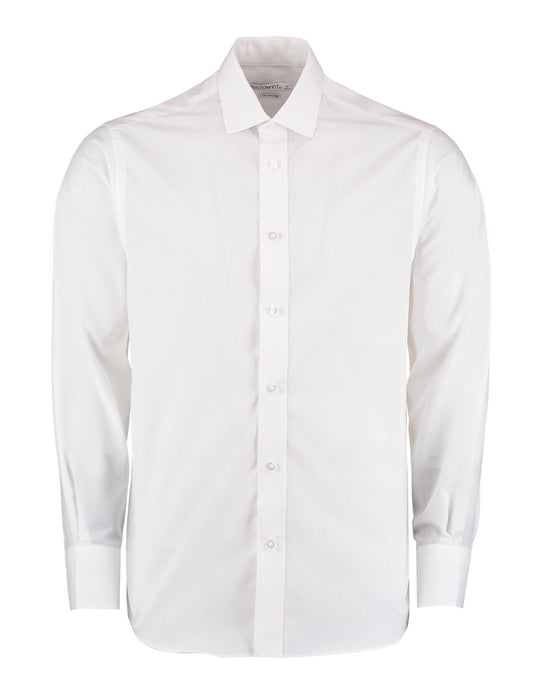 Tailored Fit Long Sleeve Business Shirt - White