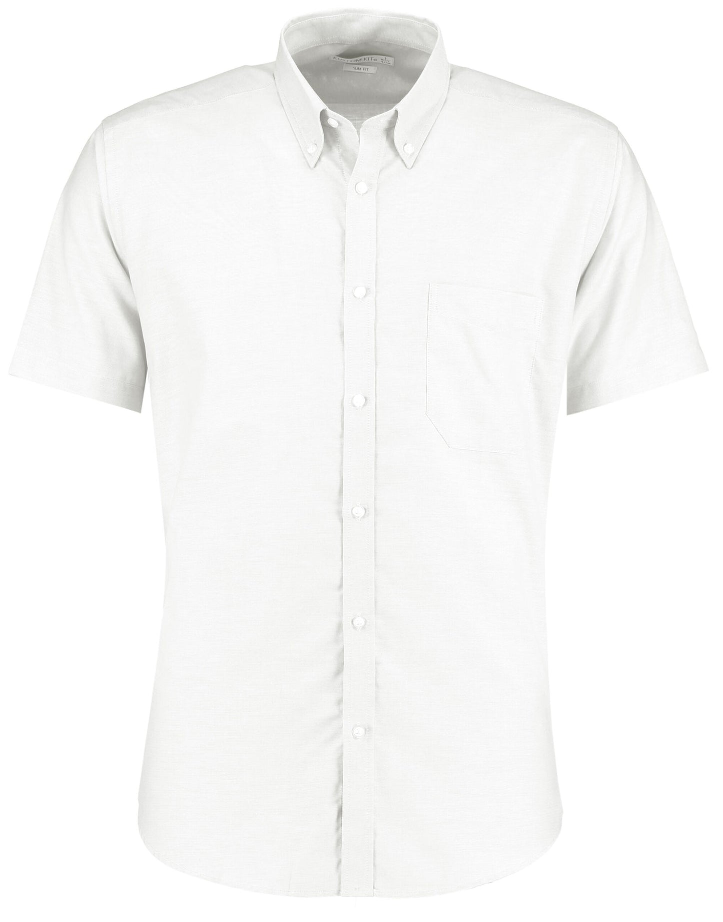 Slim Fit Short Sleeve Workwear Oxford Shirt - White
