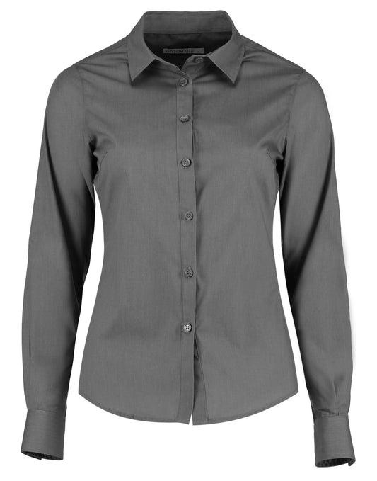 Tailored Long Sleeve Poplin Shirt - Graphite