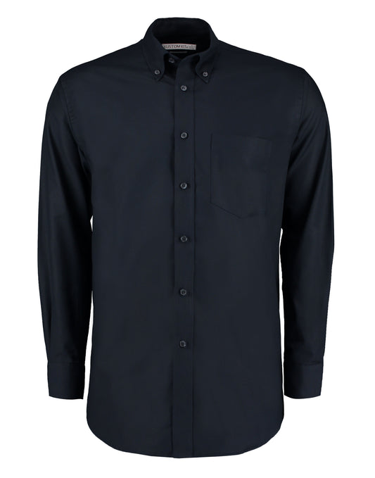 Classic Fit Long Sleeve Workwear Oxford Shirt - French Navy