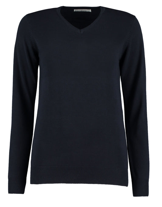Regular Fit Arundel Long Sleeve V-Neck Sweater - Navy