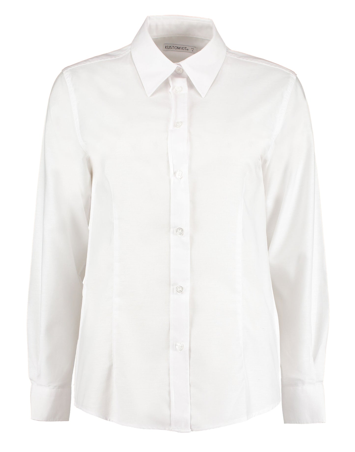 Tailored Fit Long Sleeve Workwear Oxford Shirt - White