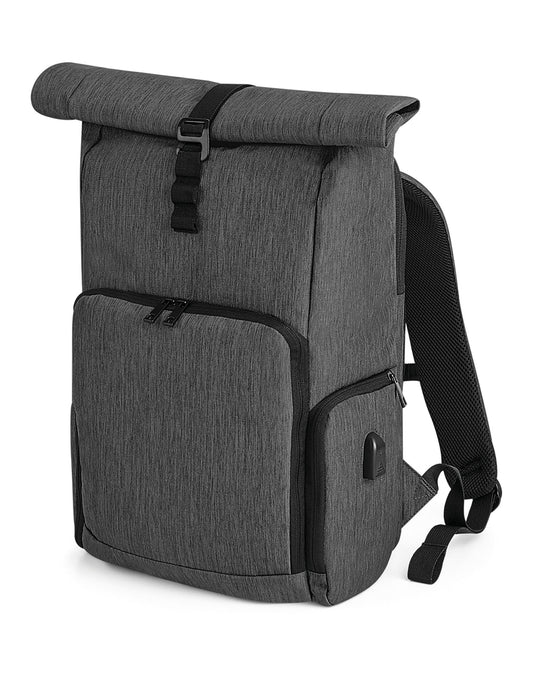 Q-Tech Charge Roll-Up Backpack - Granite Marl