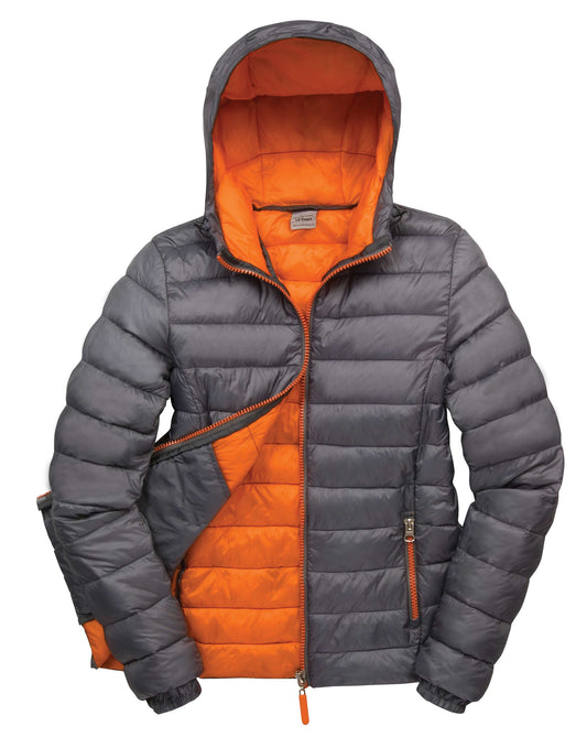 Ladies' Snow Bird Padded Jacket - Grey/Orange
