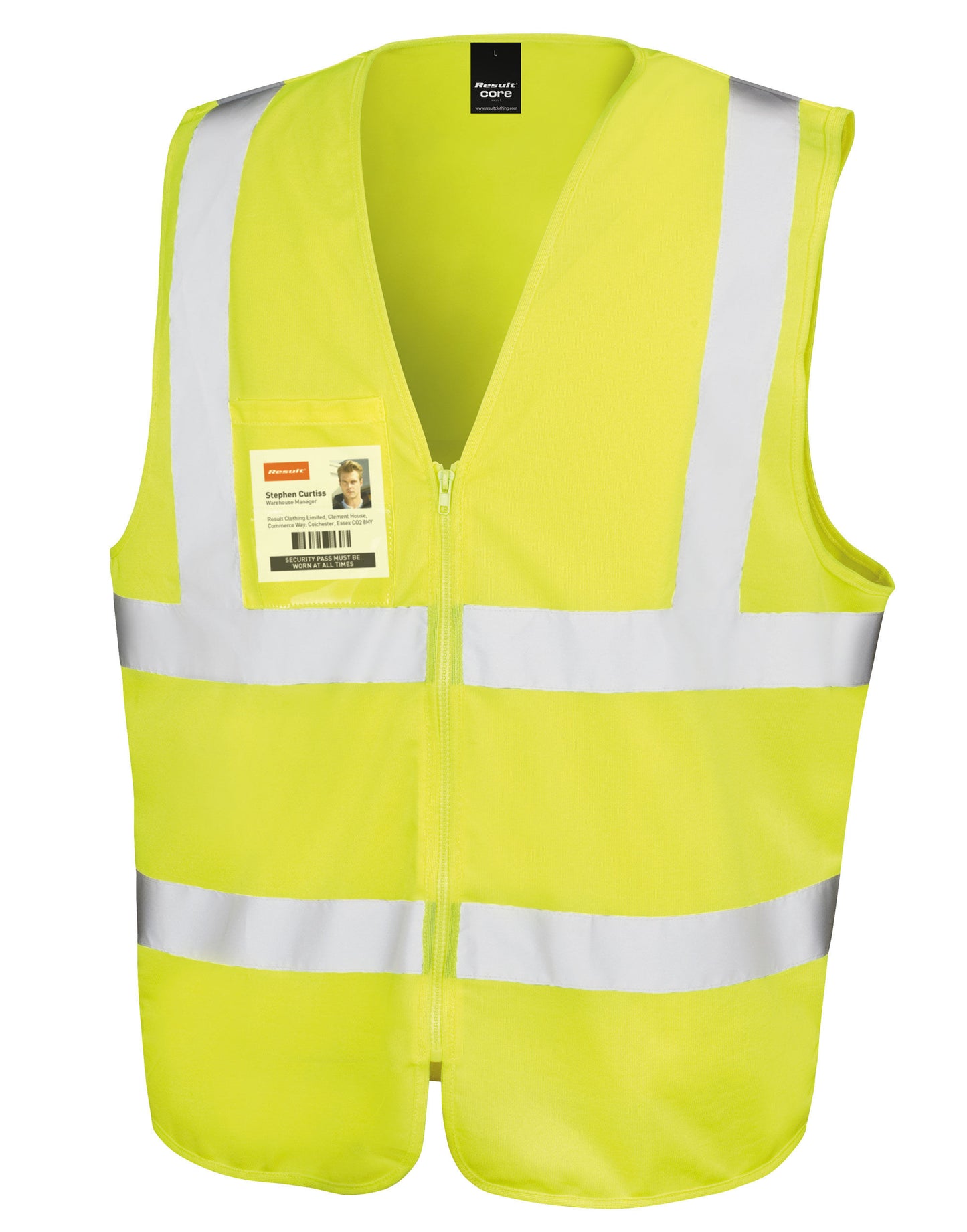 Zip ID Safety Tabard - Hi-Vis Yellow