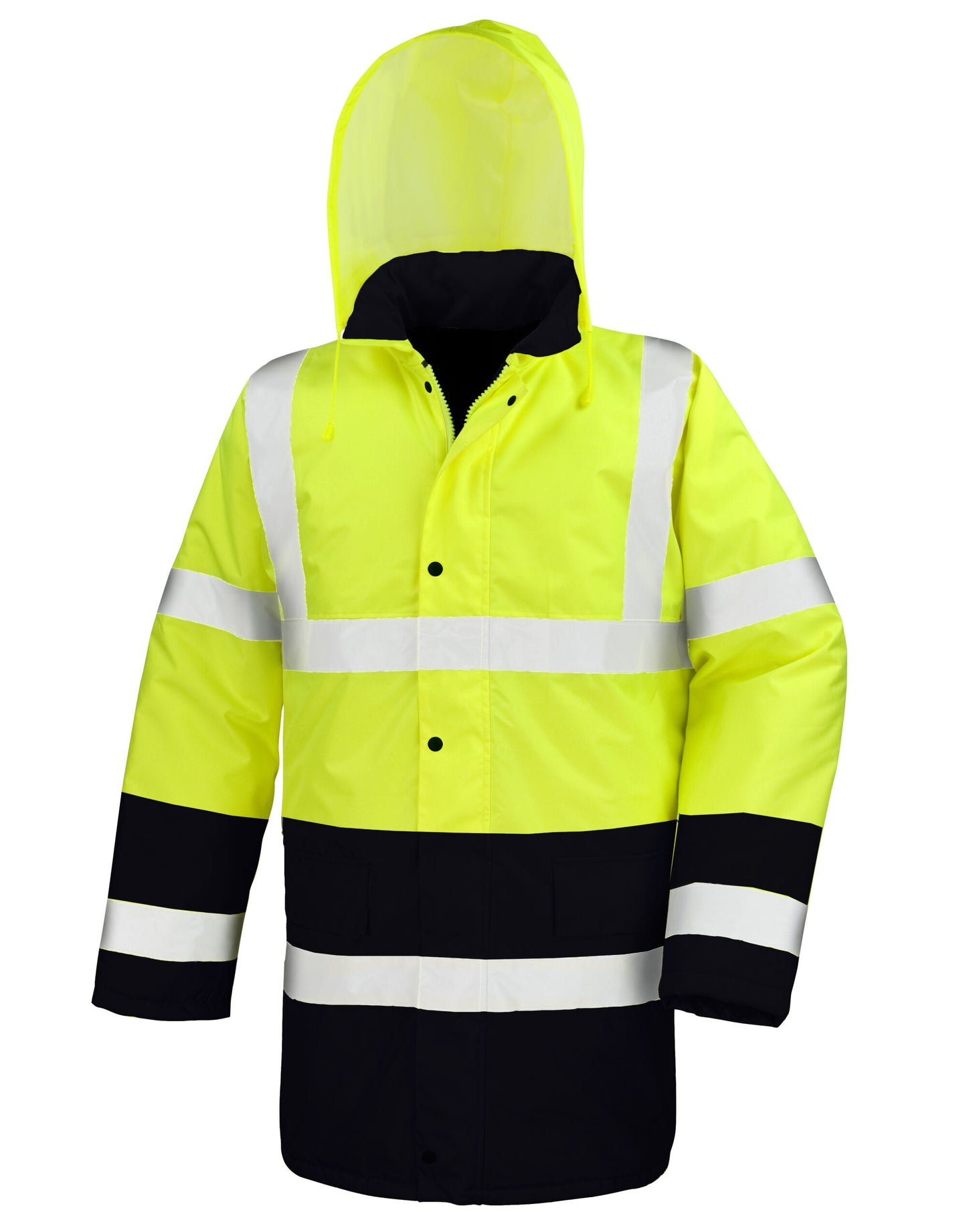 Motorway 2-Tone Safety Coat - Fluorescent Yellow/Black