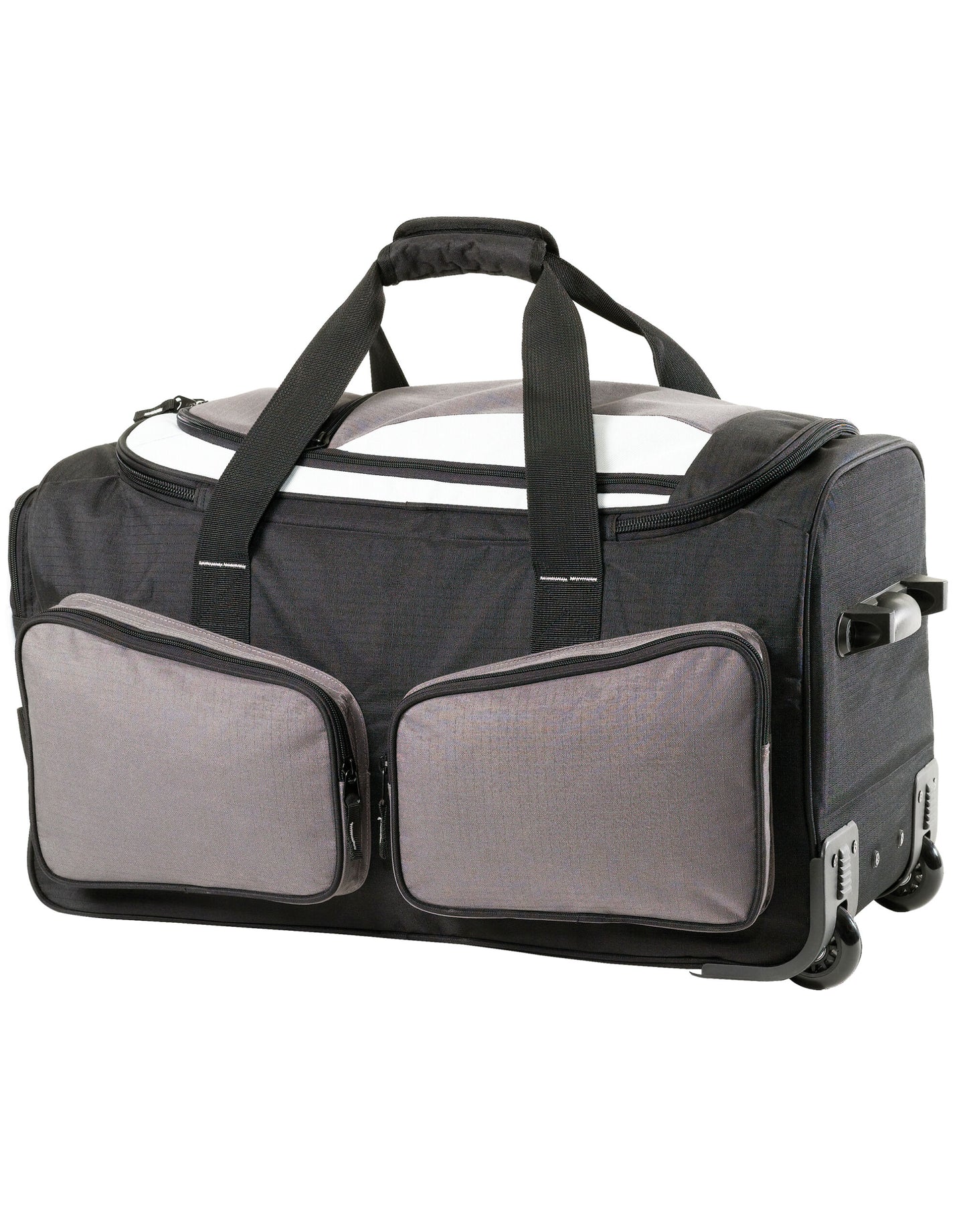Detroit Large Rolling Travel Bag - Dark Grey/Black/Off White