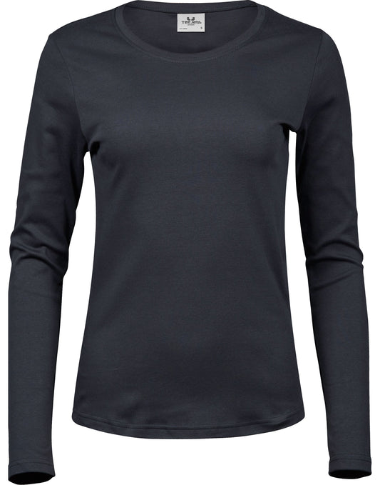 Ladies' Long Sleeve Interlock Tee - Dark Grey