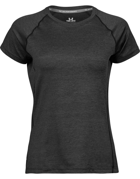 Ladies' CoolDry Tee - Black Melange