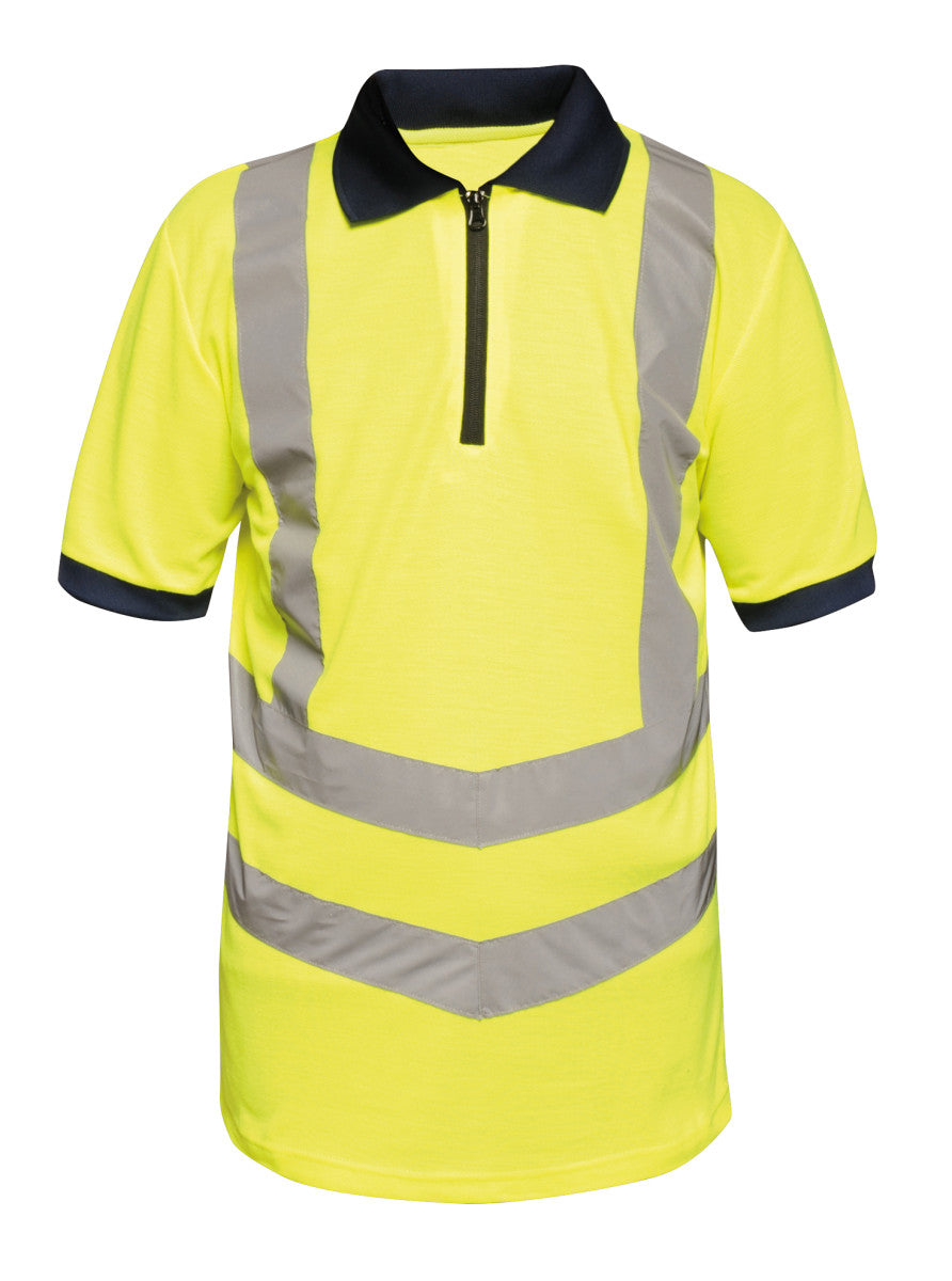 Pro Two Tone Wicking Polo Shirt - Yellow/Navy