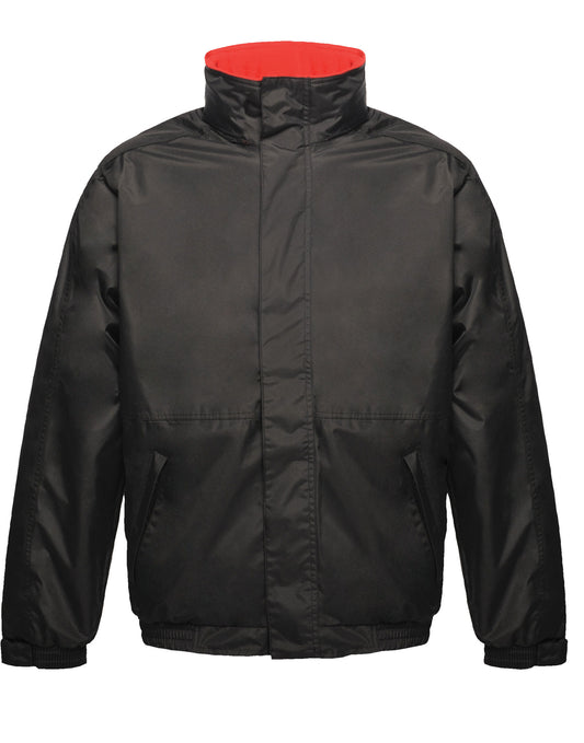 Dover Men's Fleece Lined Bomber Jacket - Black/Classic Red