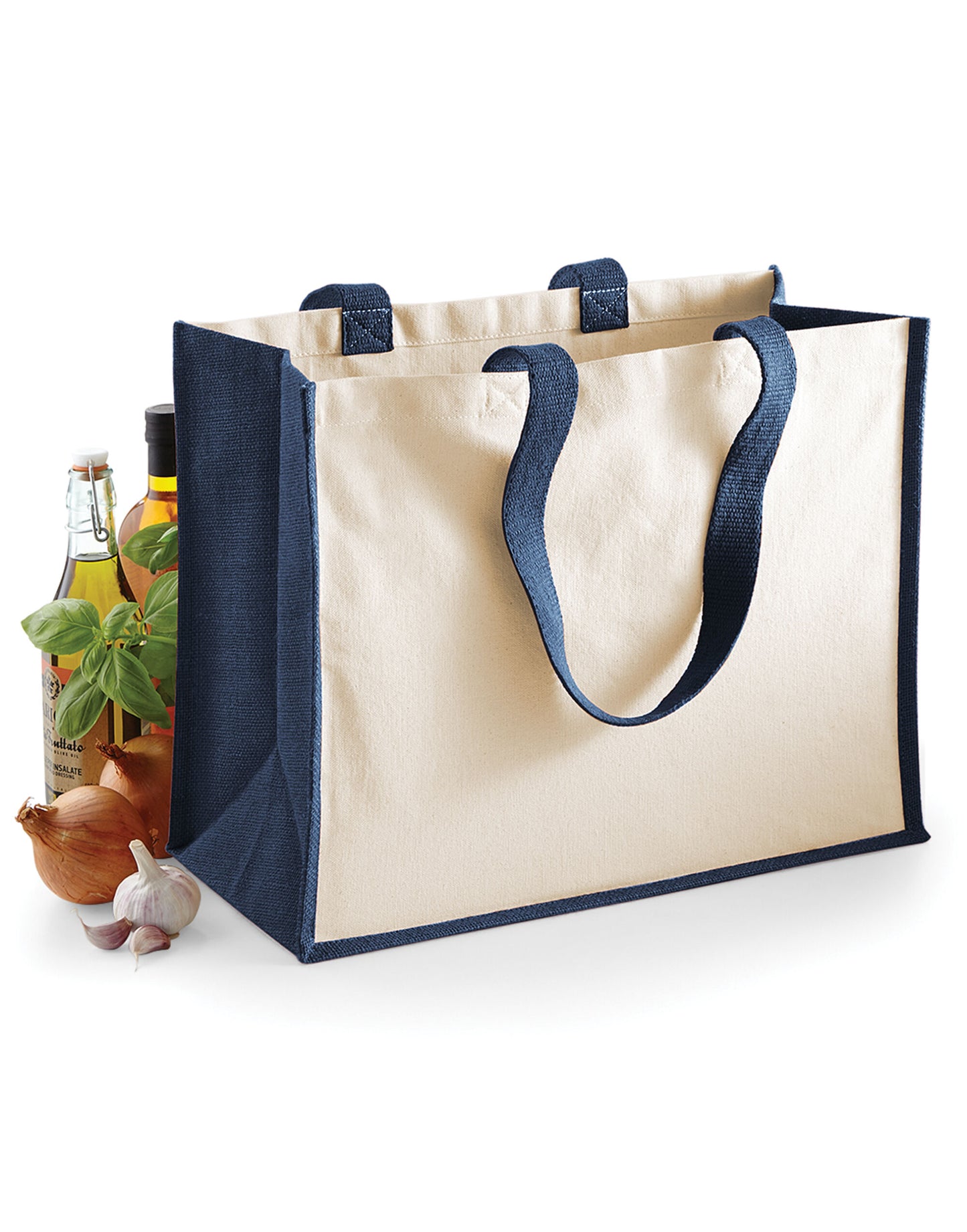 Printers' Jute Classic Shopper - Navy