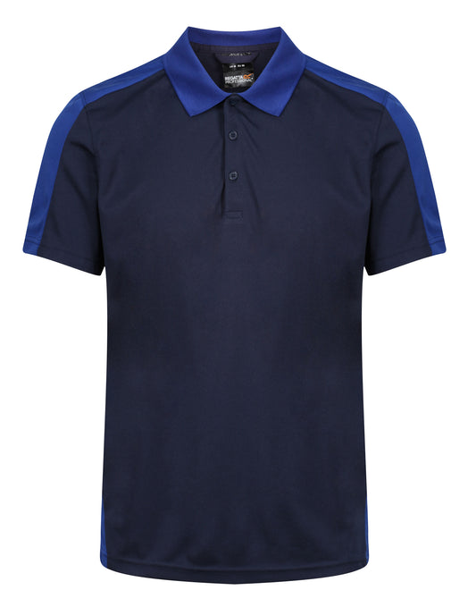 Contrast Quick Wicking Polo Shirt - Navy/ New Royal