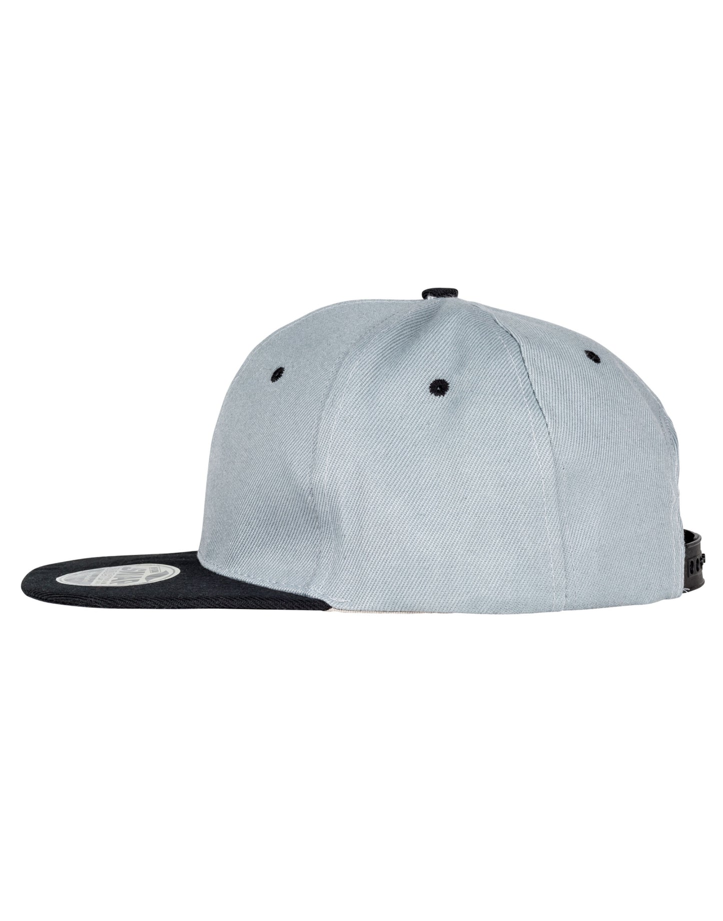Bronx Original Flat Peak Snap Back Dual Colour Cap - Heather Grey/Black