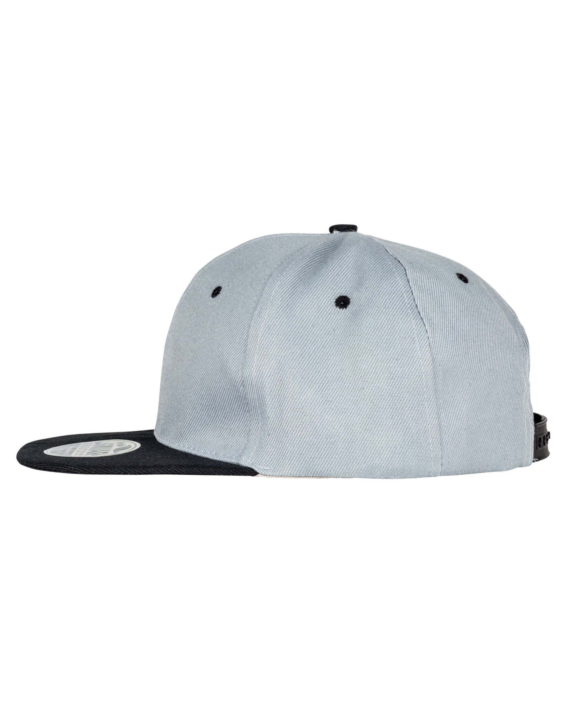 Bronx Original Flat Peak Snap Back Dual Colour Cap - Heather Grey/Black