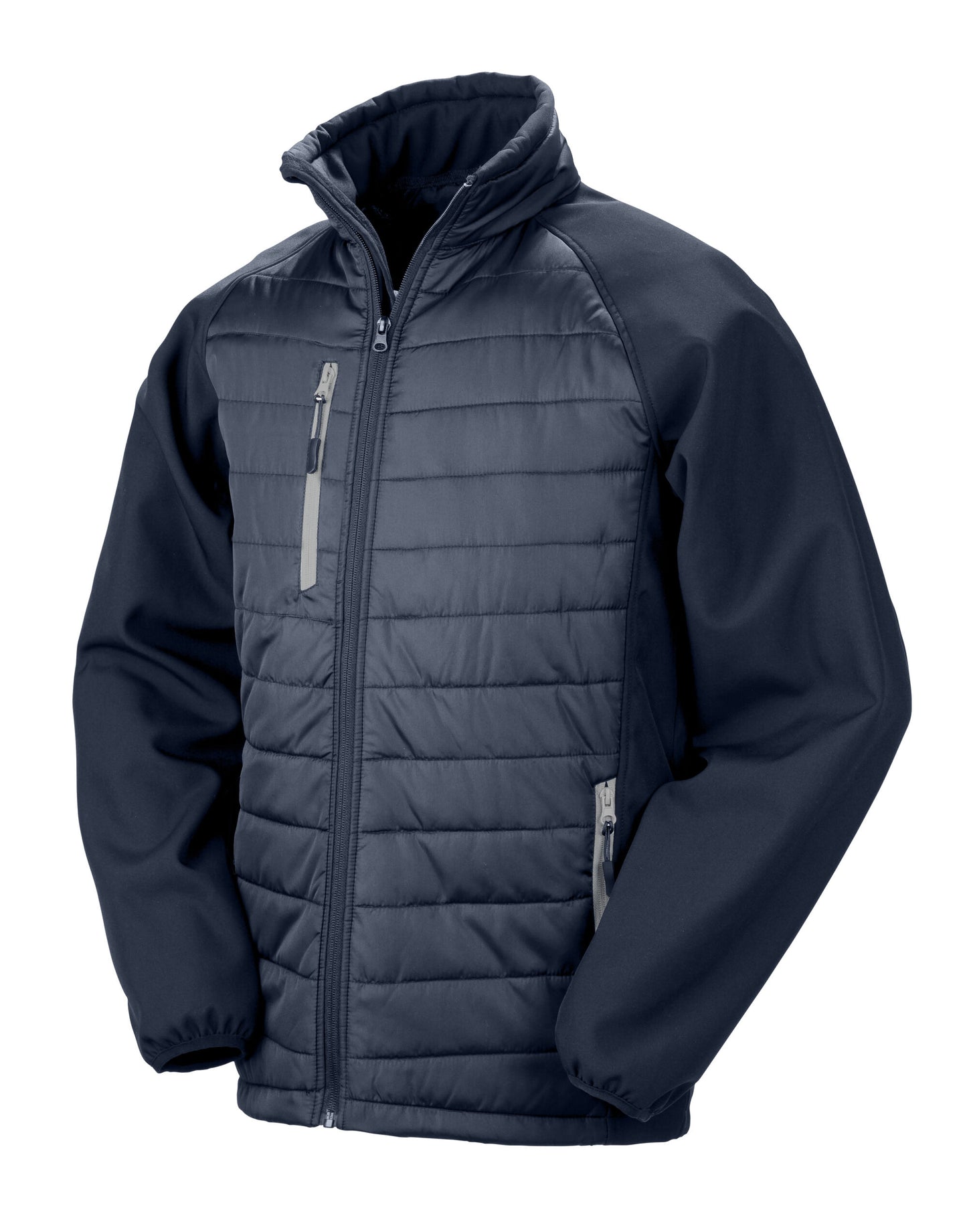 Compass Padded Softshell Jacket - Navy/Grey