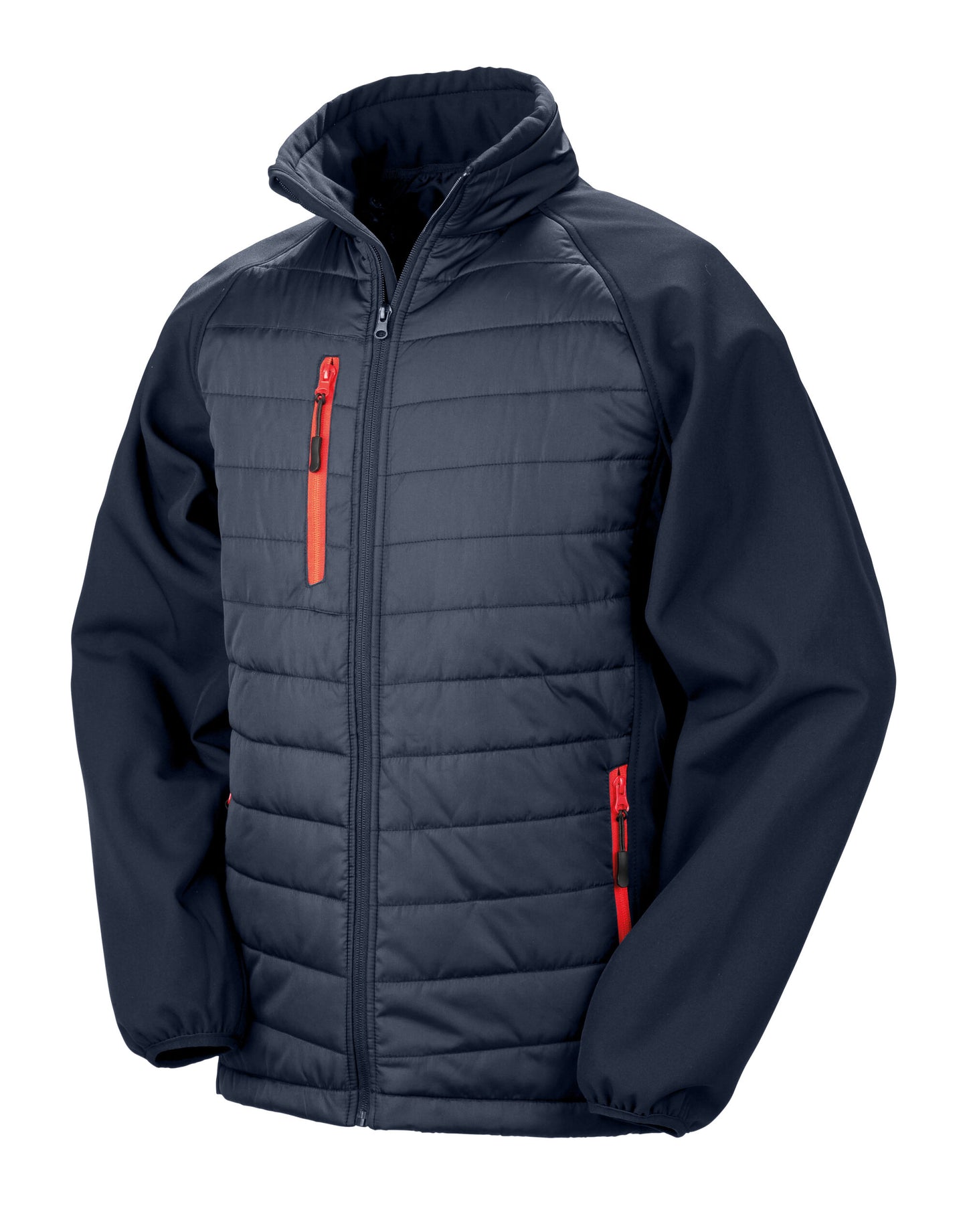 Compass Padded Softshell Jacket - Navy/Red