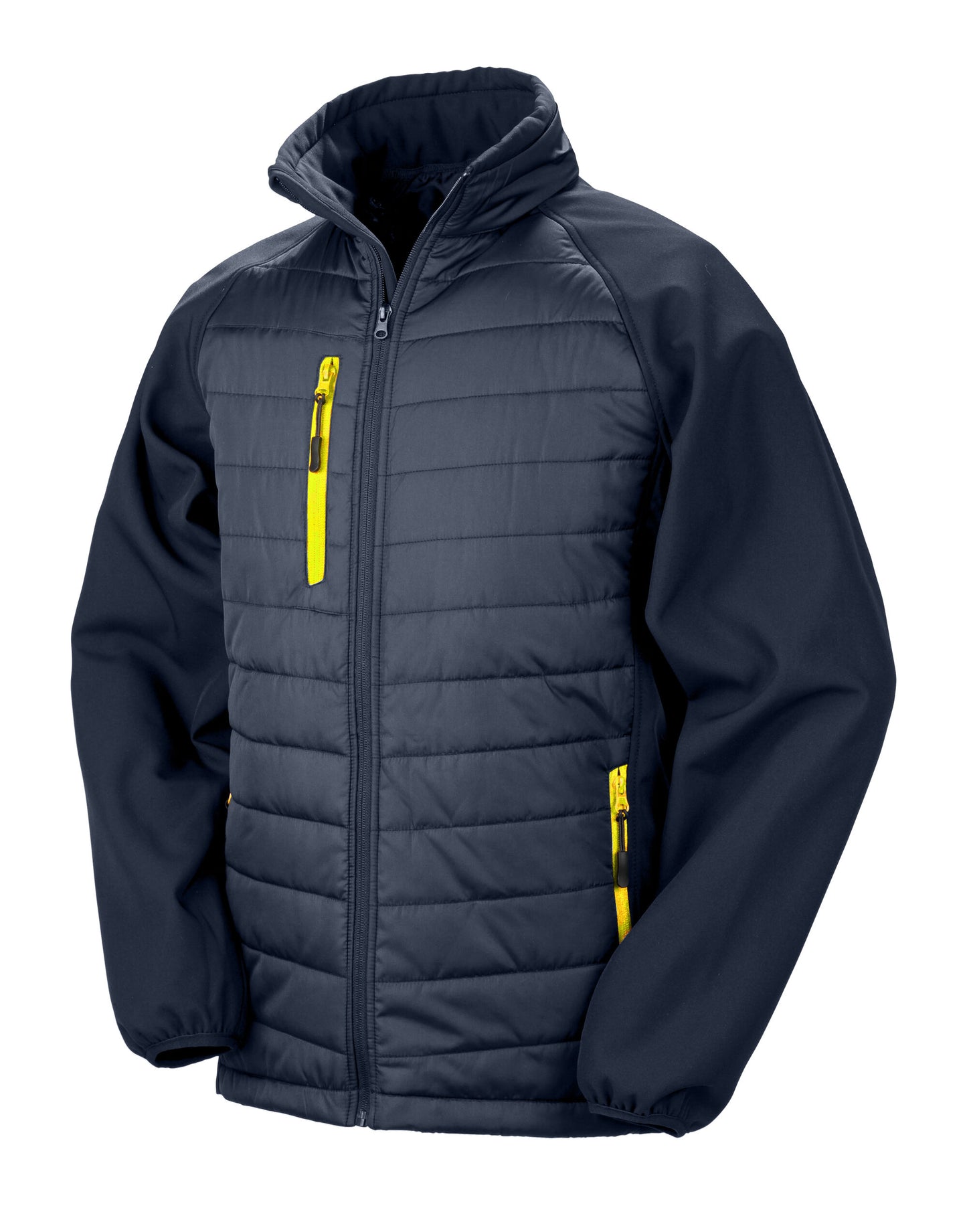 Compass Padded Softshell Jacket - Navy/Yellow