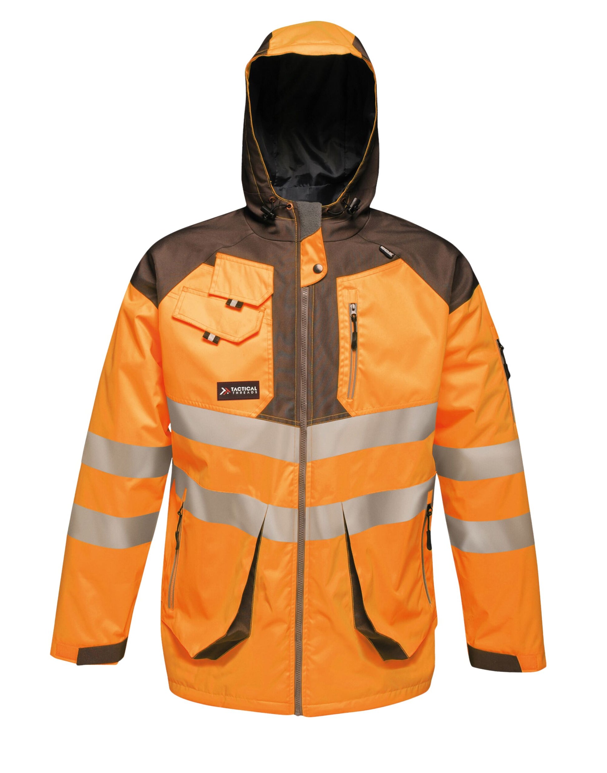 Hi-Vis Parka Jacket - Orange/Grey