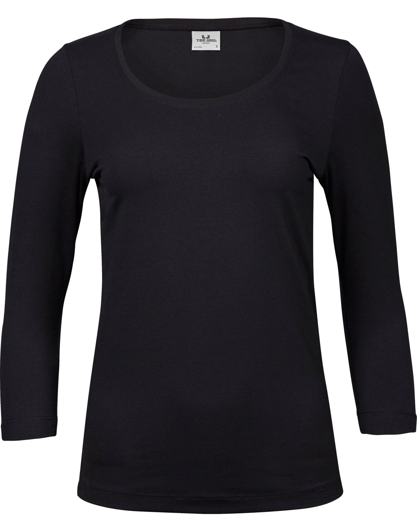 Ladies' Stretch 3/4 Sleeve Tee - Black