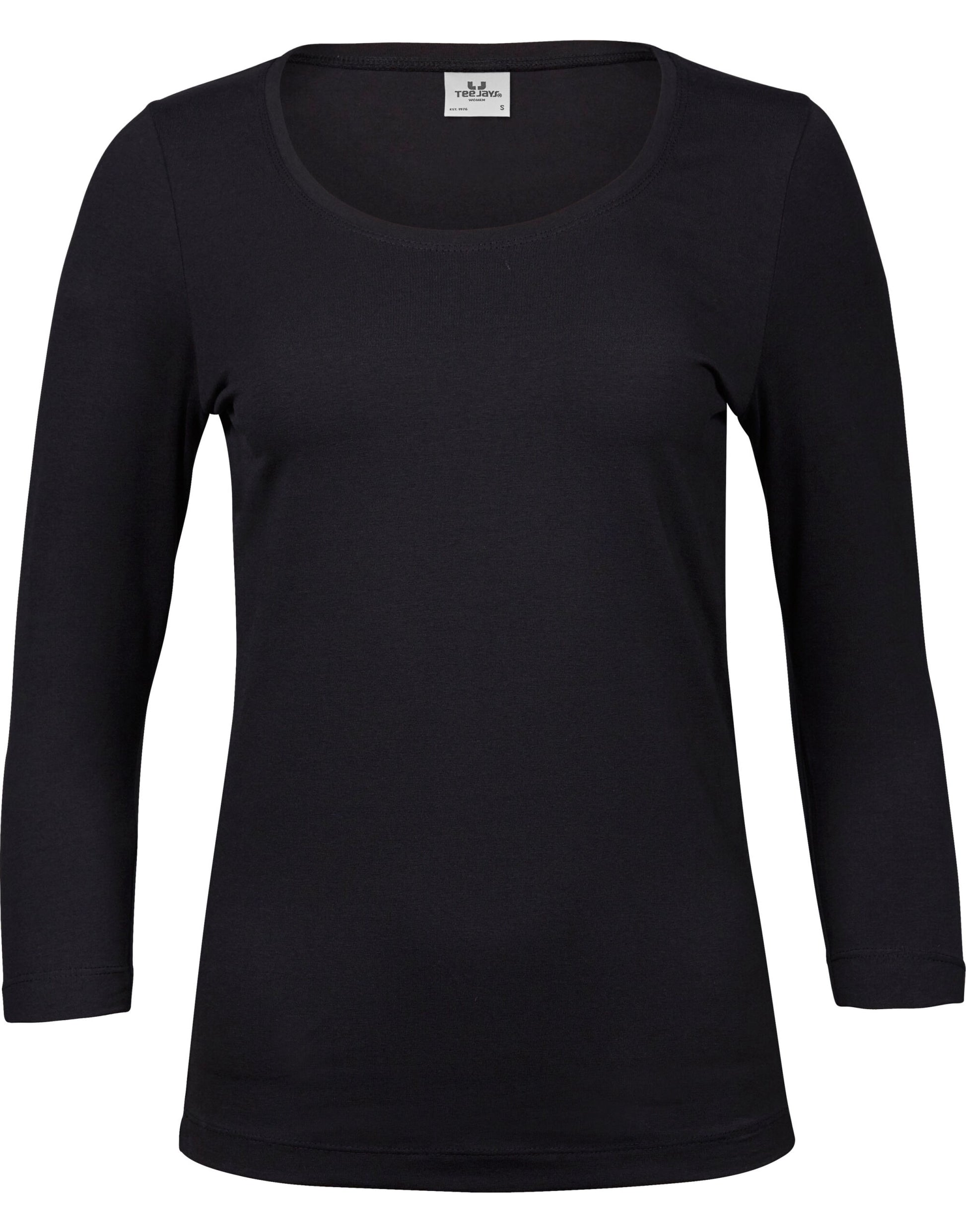Ladies' Stretch 3/4 Sleeve Tee - Black