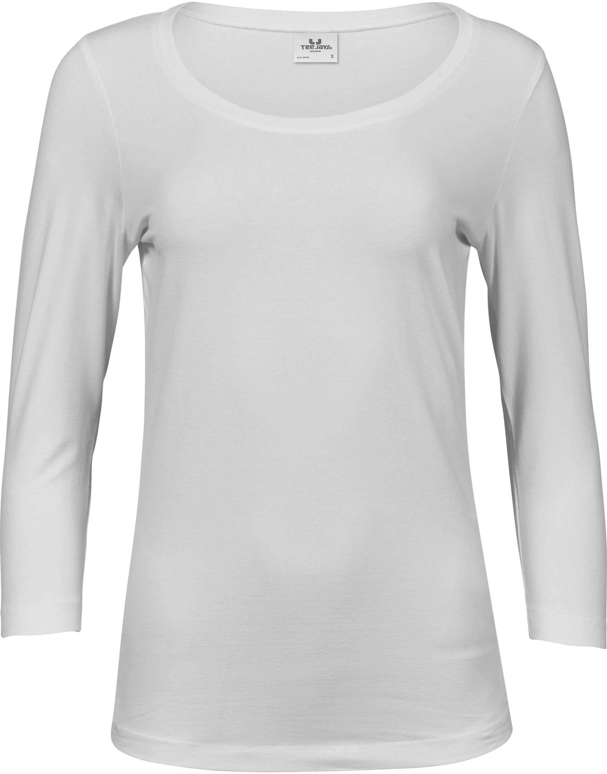 Ladies' Stretch 3/4 Sleeve Tee - White