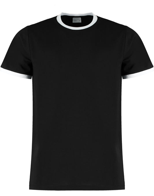 Fashion Fit Ringer Tee - Black/White