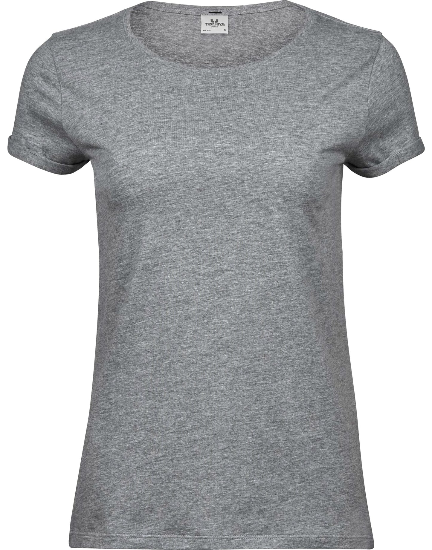 Ladies Roll-Up Tee - Heather Grey