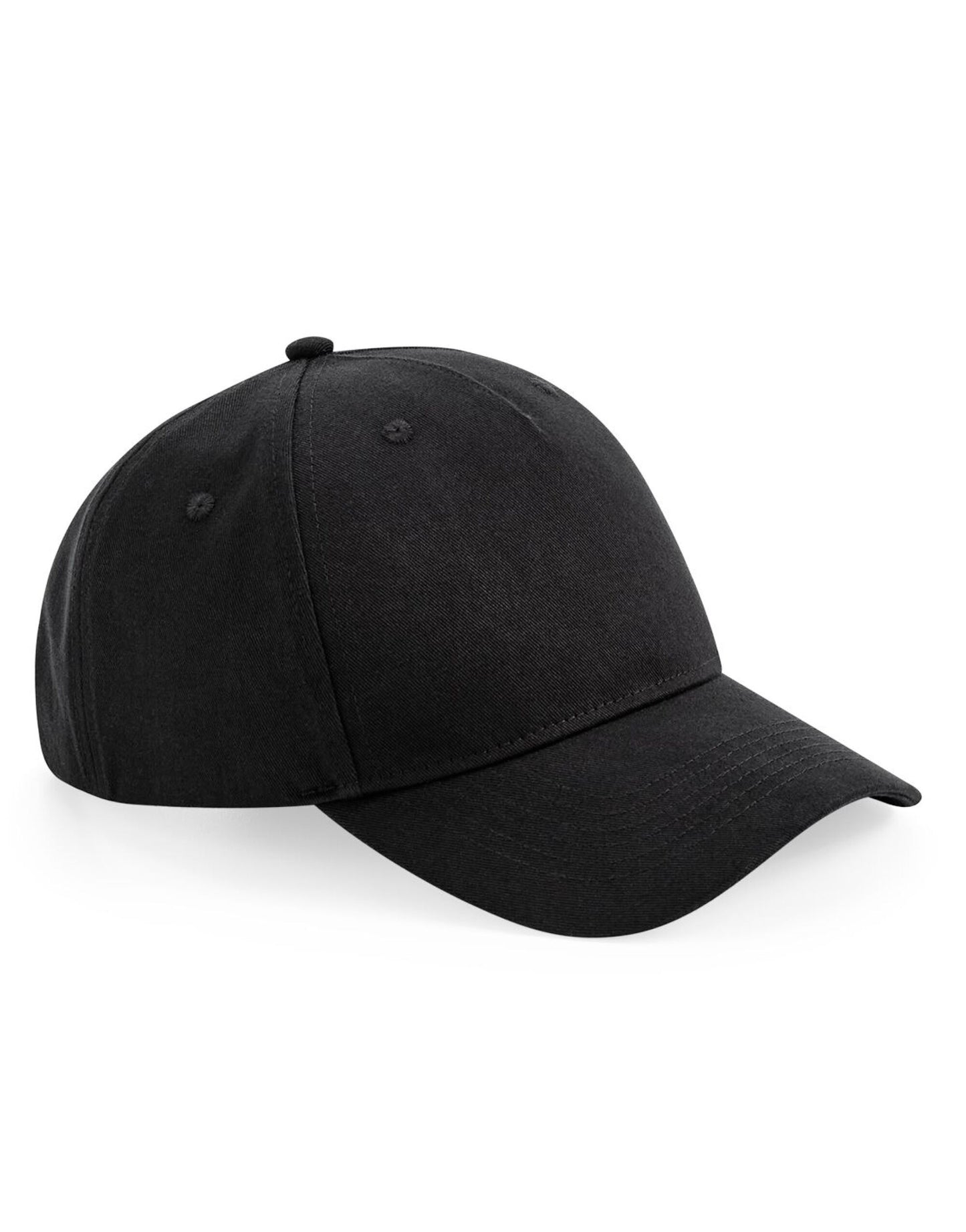 Organic Cotton 5 Panel Cap - Black