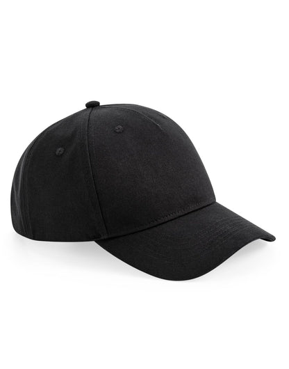 Organic Cotton 5 Panel Cap - Black