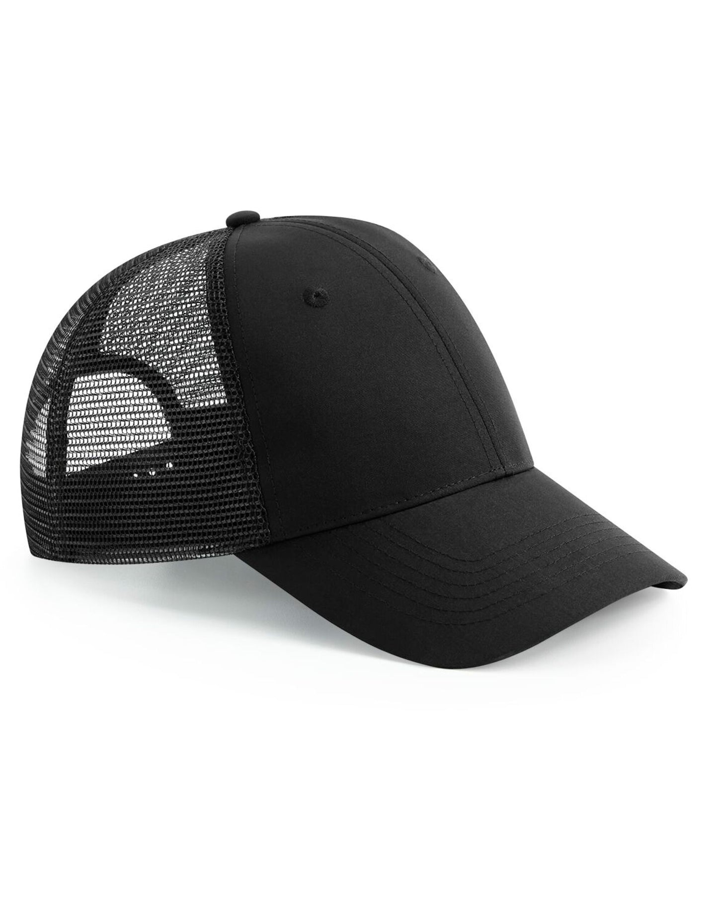Recycled Urbanwear 6 Panel Snapback Trucker - Black