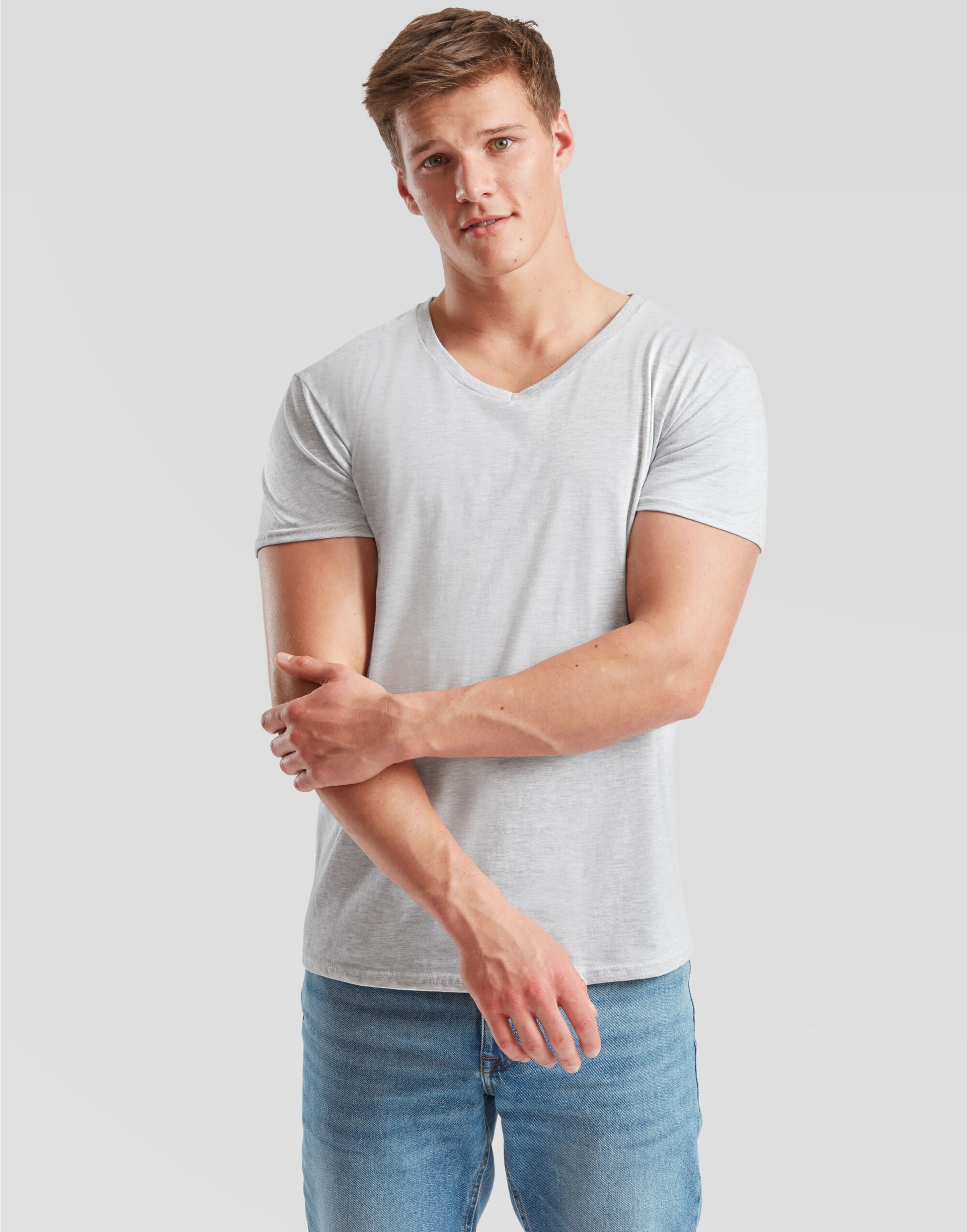 Men's Iconic 150 V-Neck T - Heather Grey