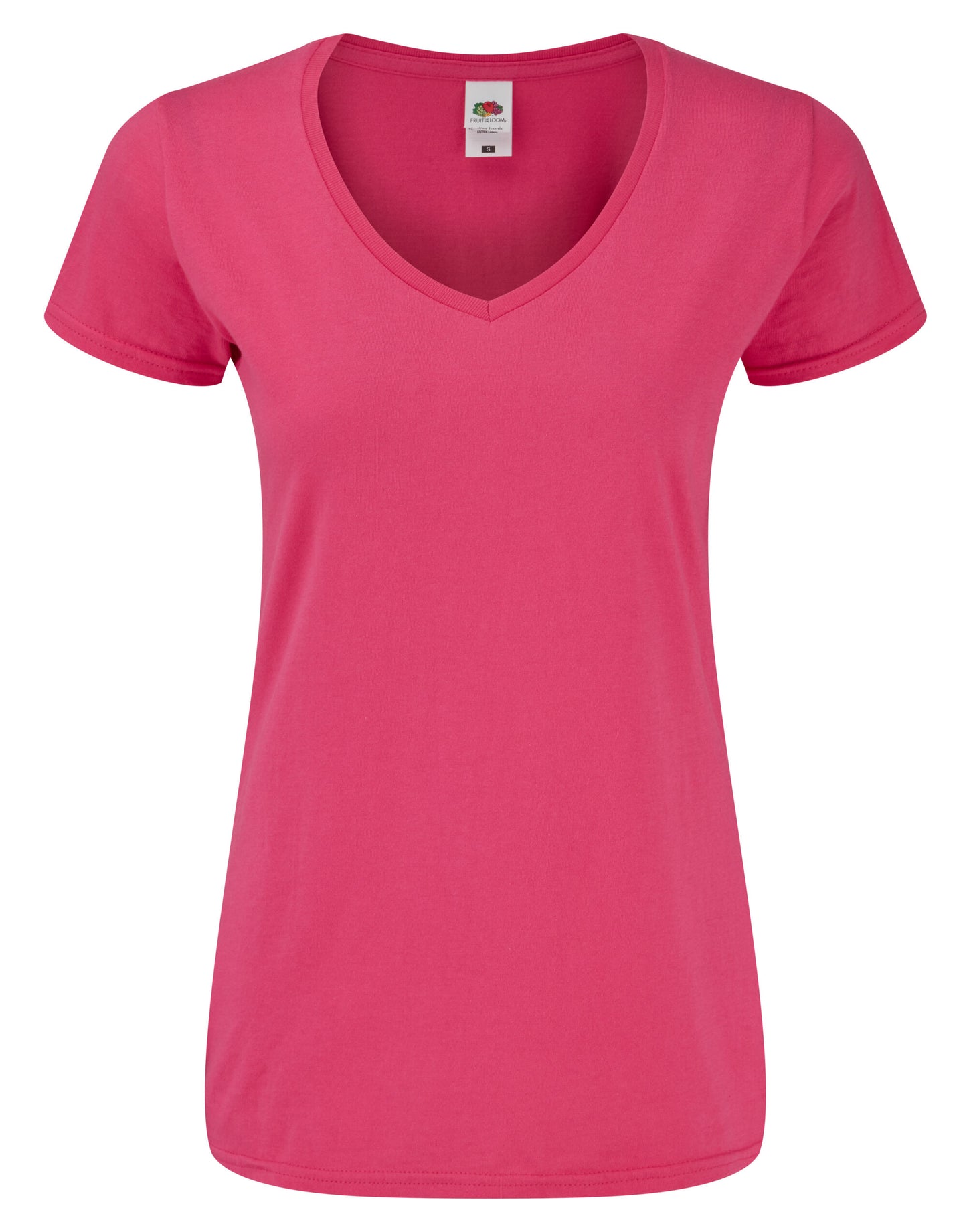 Ladies' Iconic 150 V-Neck T - Fuchsia