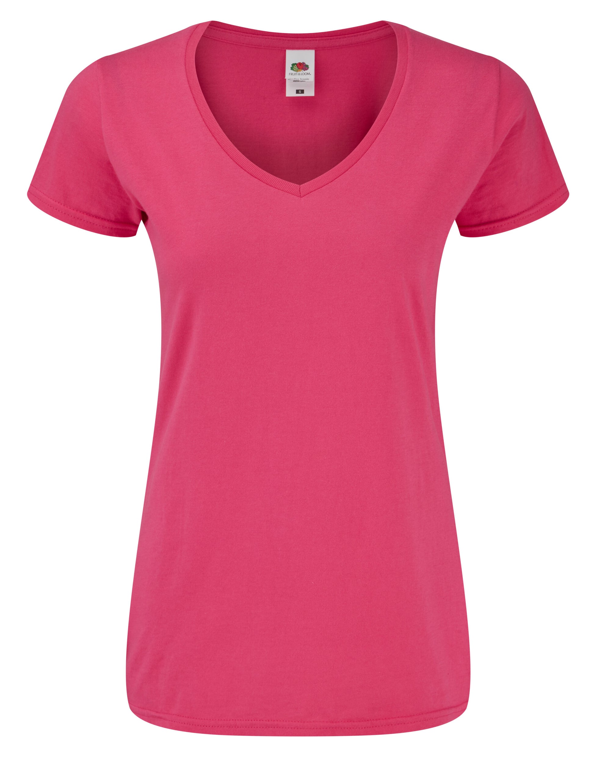 Ladies' Iconic 150 V-Neck T - Fuchsia