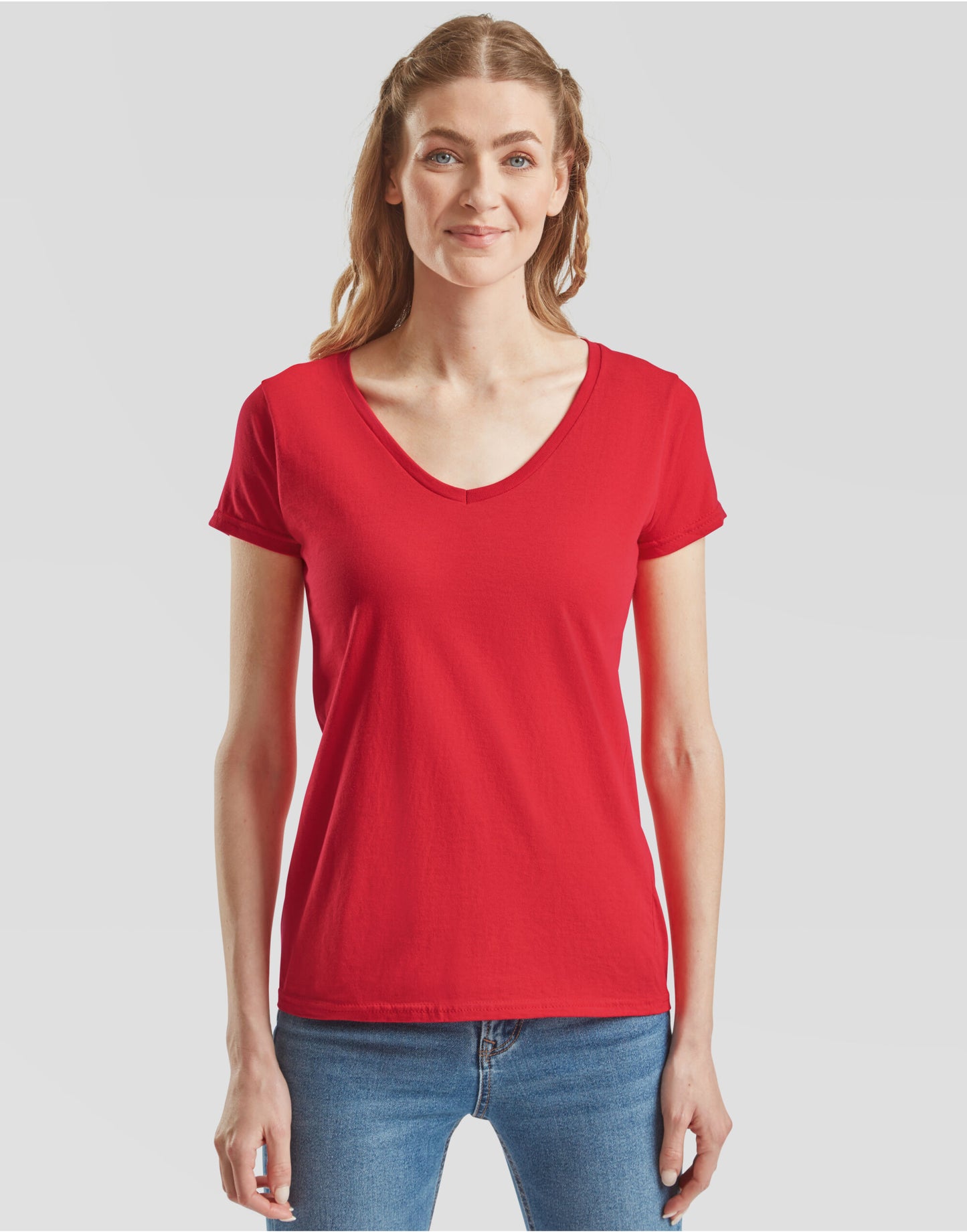 Ladies' Iconic 150 V-Neck T - Red