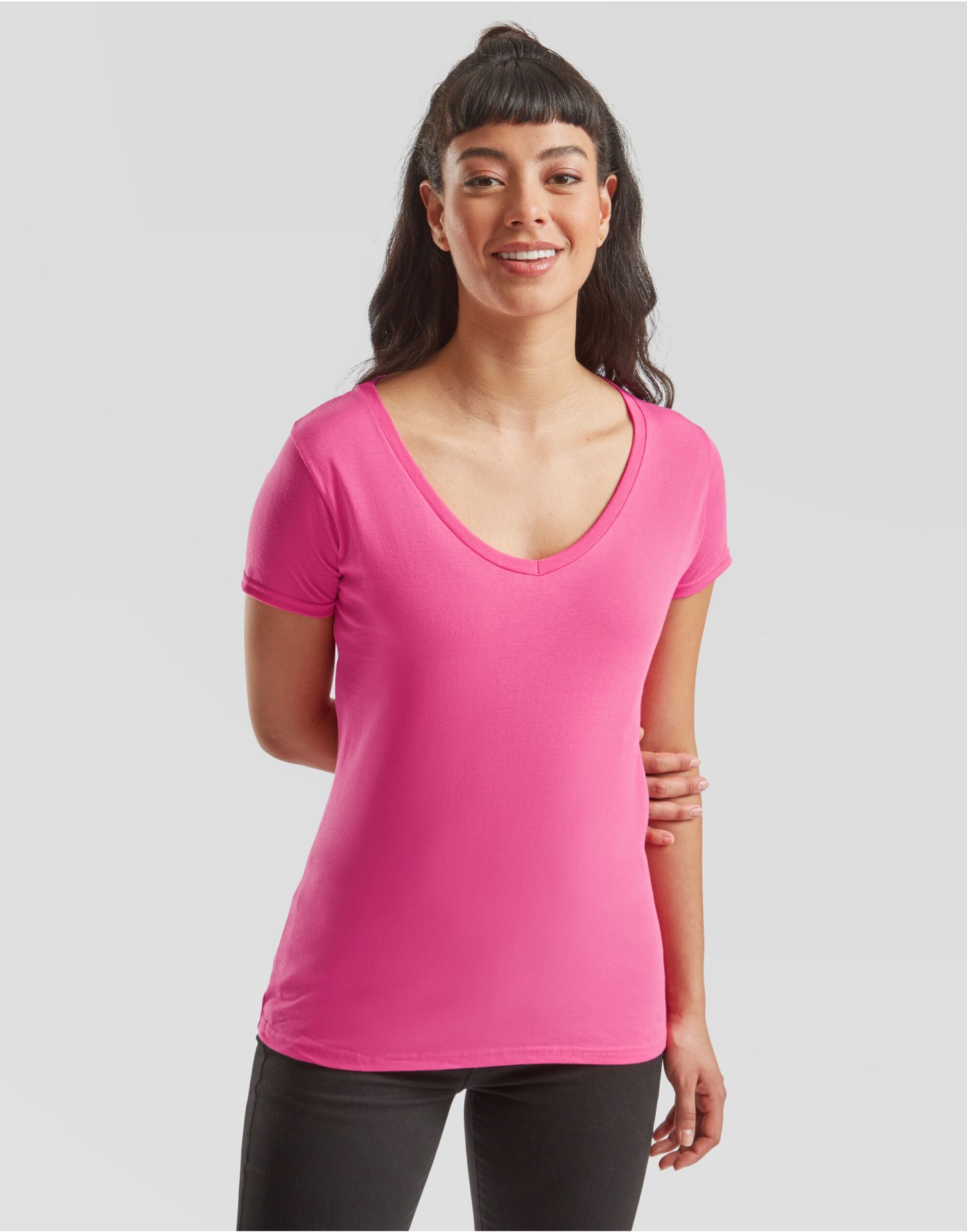 Ladies' Iconic 150 V-Neck T - Soft Lavender