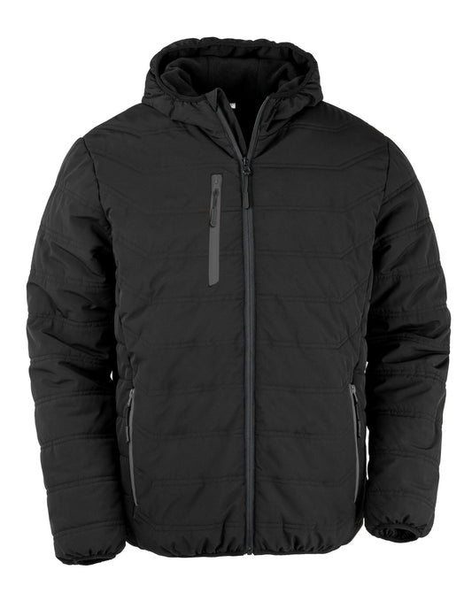 Black Compass Padded Winter Jacket - Black/Black