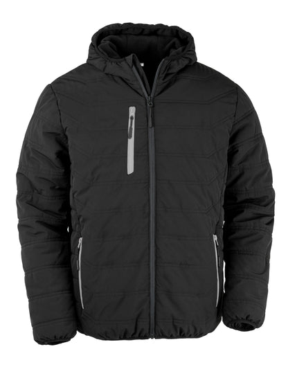 Black Compass Padded Winter Jacket - Black/ Grey
