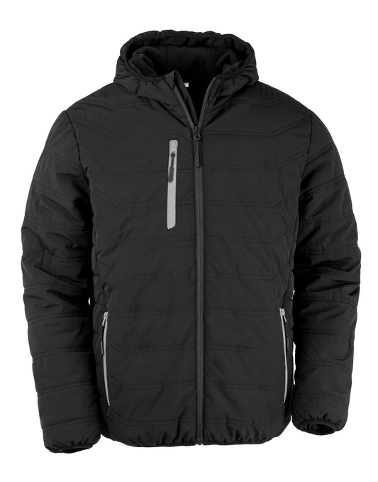 Black Compass Padded Winter Jacket - Black/ Grey