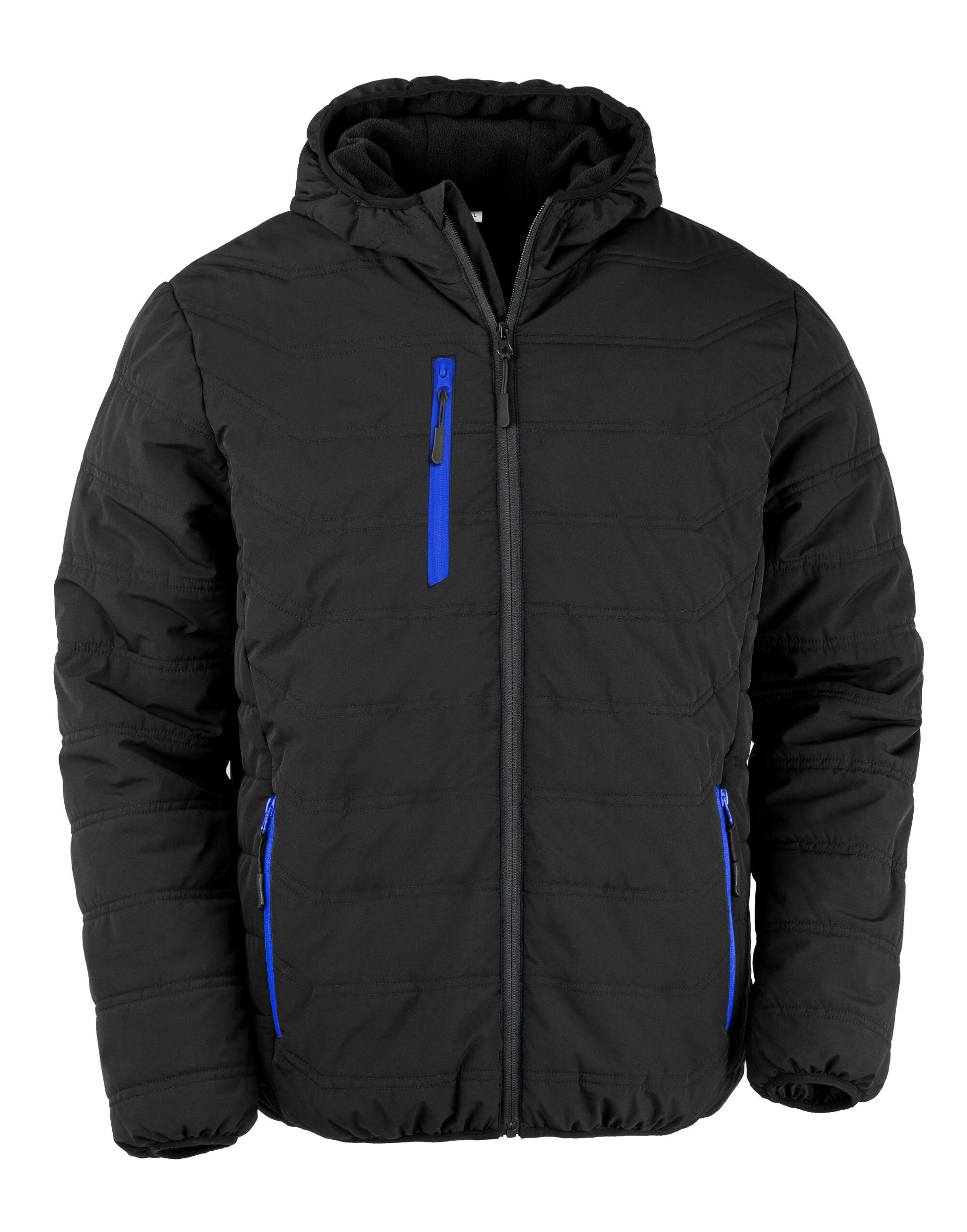 Black Compass Padded Winter Jacket - Black/Royal