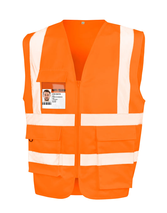 Heavy Duty Polycotton Security Vest - Fluoresent Orange