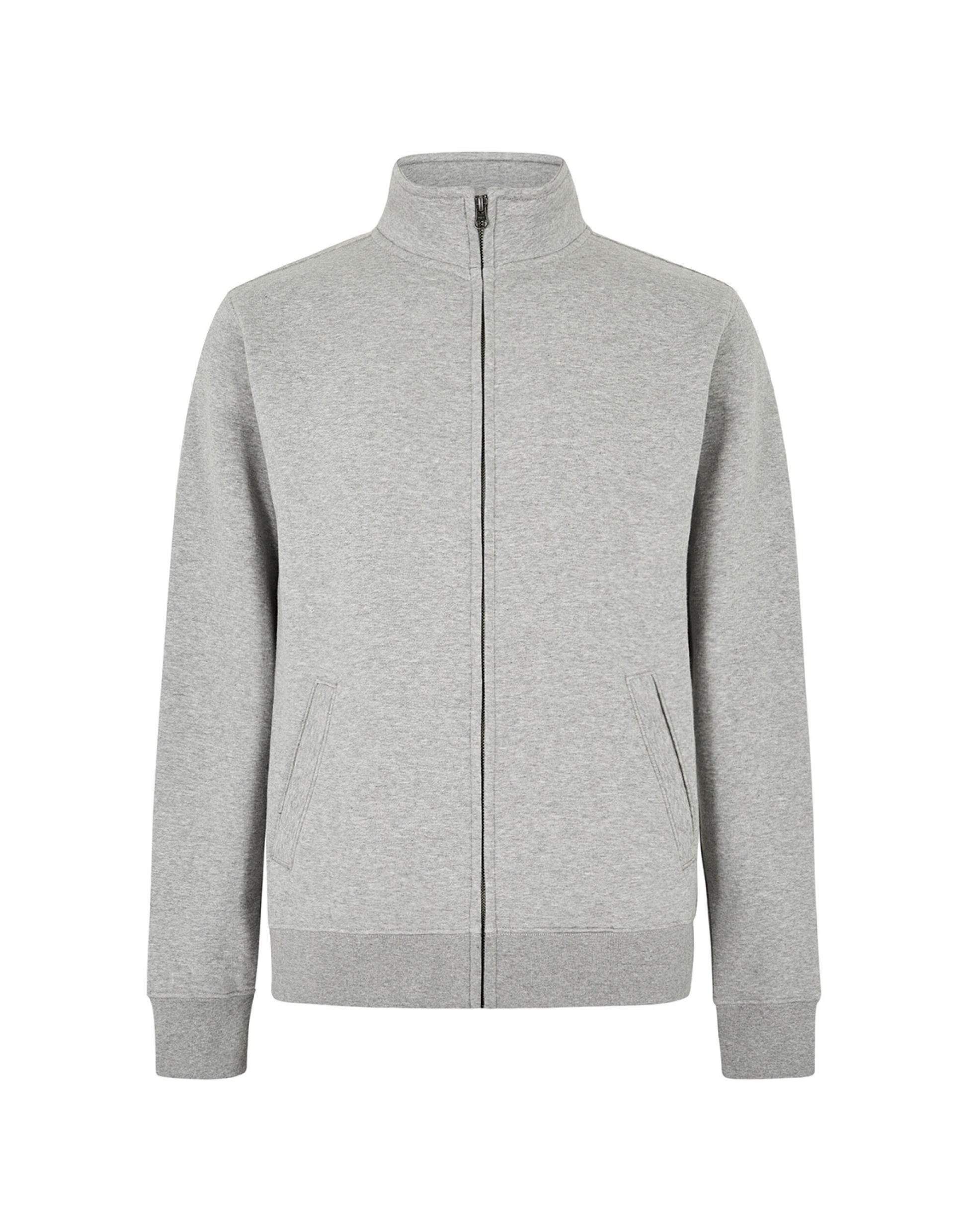 Regular Fit Zipped Sweatshirt - Heather Grey