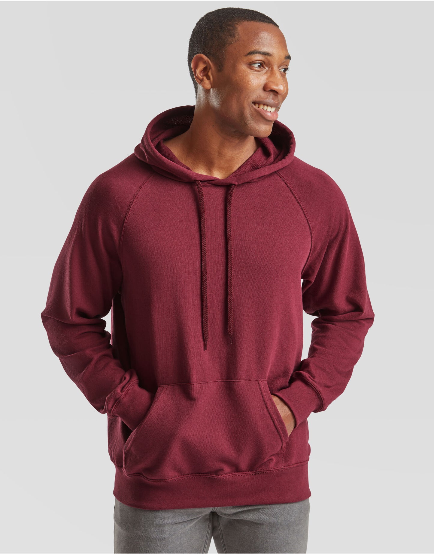 Men's Lightweight Hooded Sweat - Burgundy