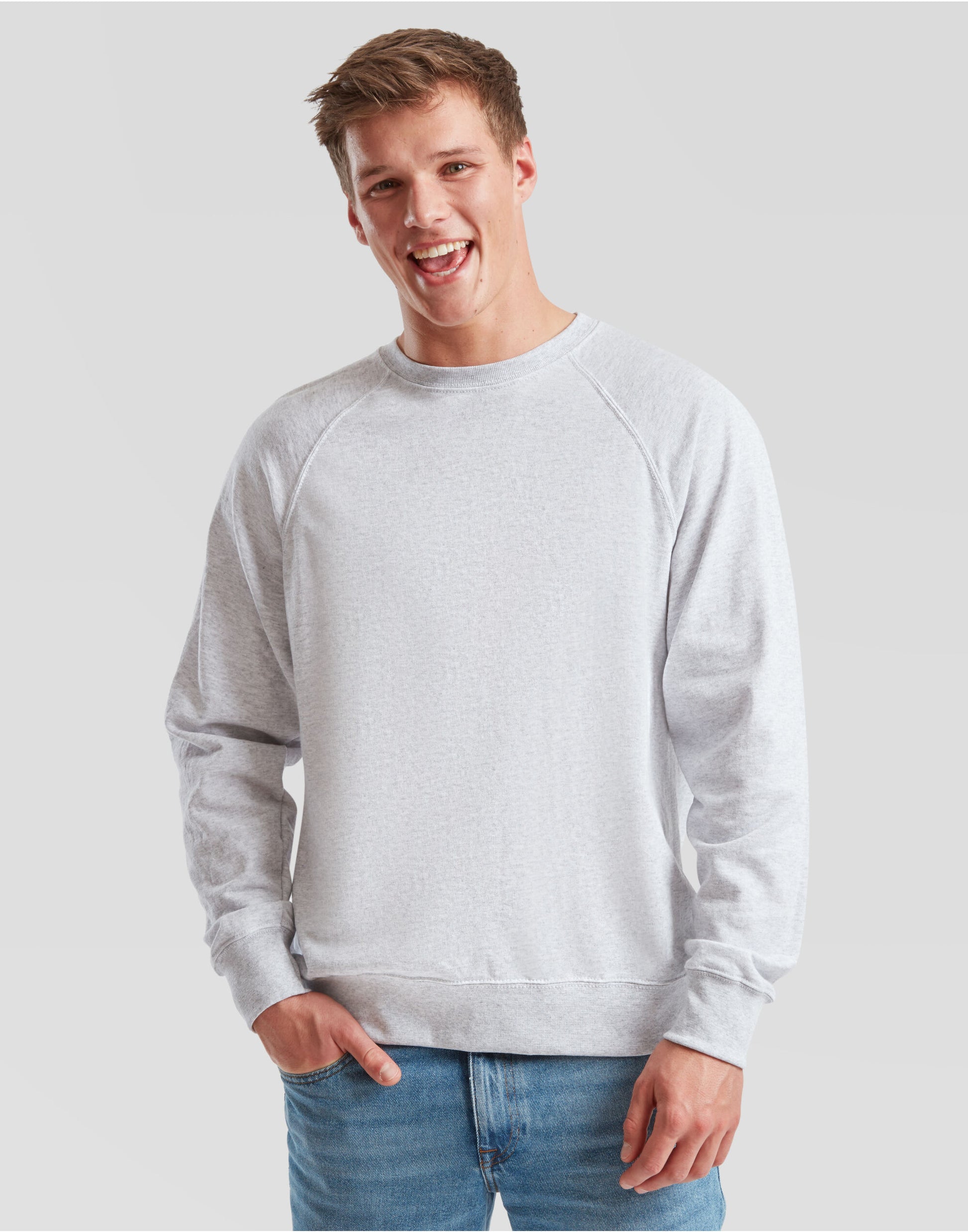 Men's Lightweight Raglan Sweat - Heather Grey