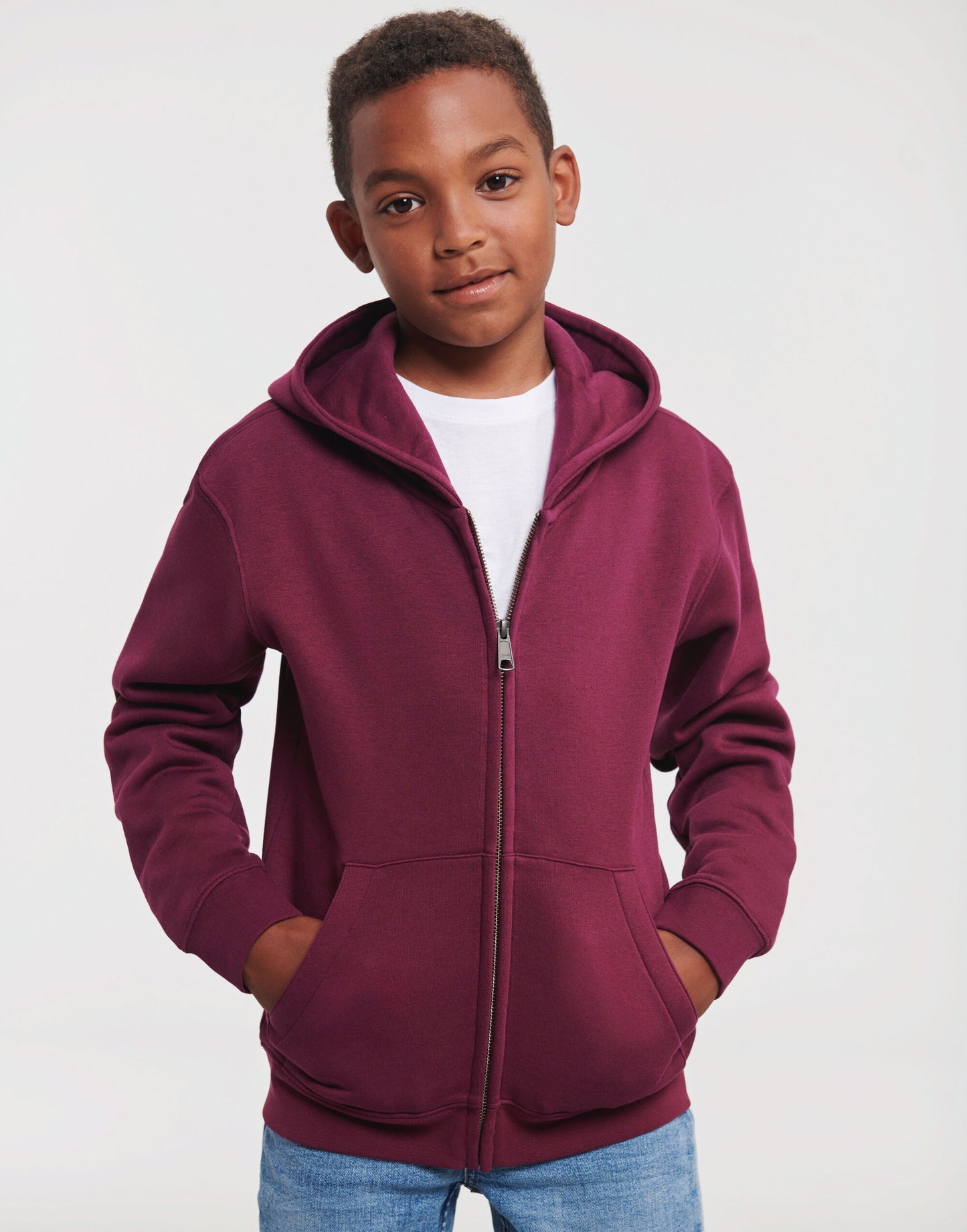 Kids Authentic Zip Hood Sweat - Burgundy