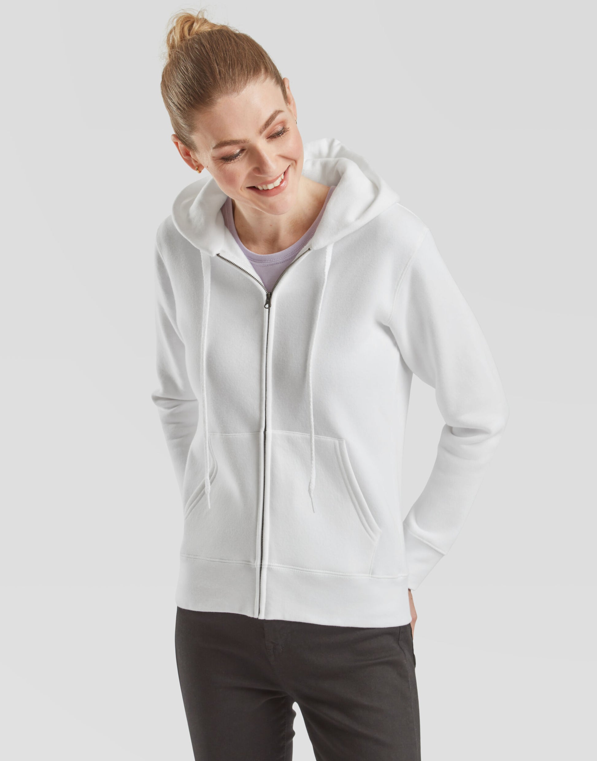 Ladies' Premium Hooded Sweat Jacket - White