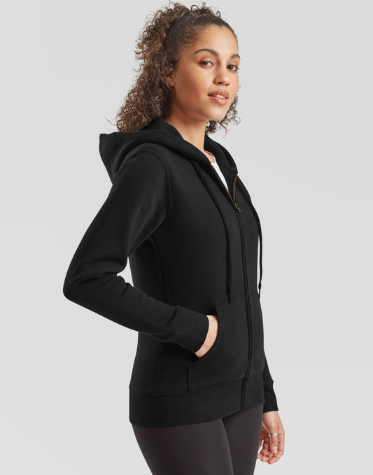 Ladies' Premium Hooded Sweat Jacket - Black