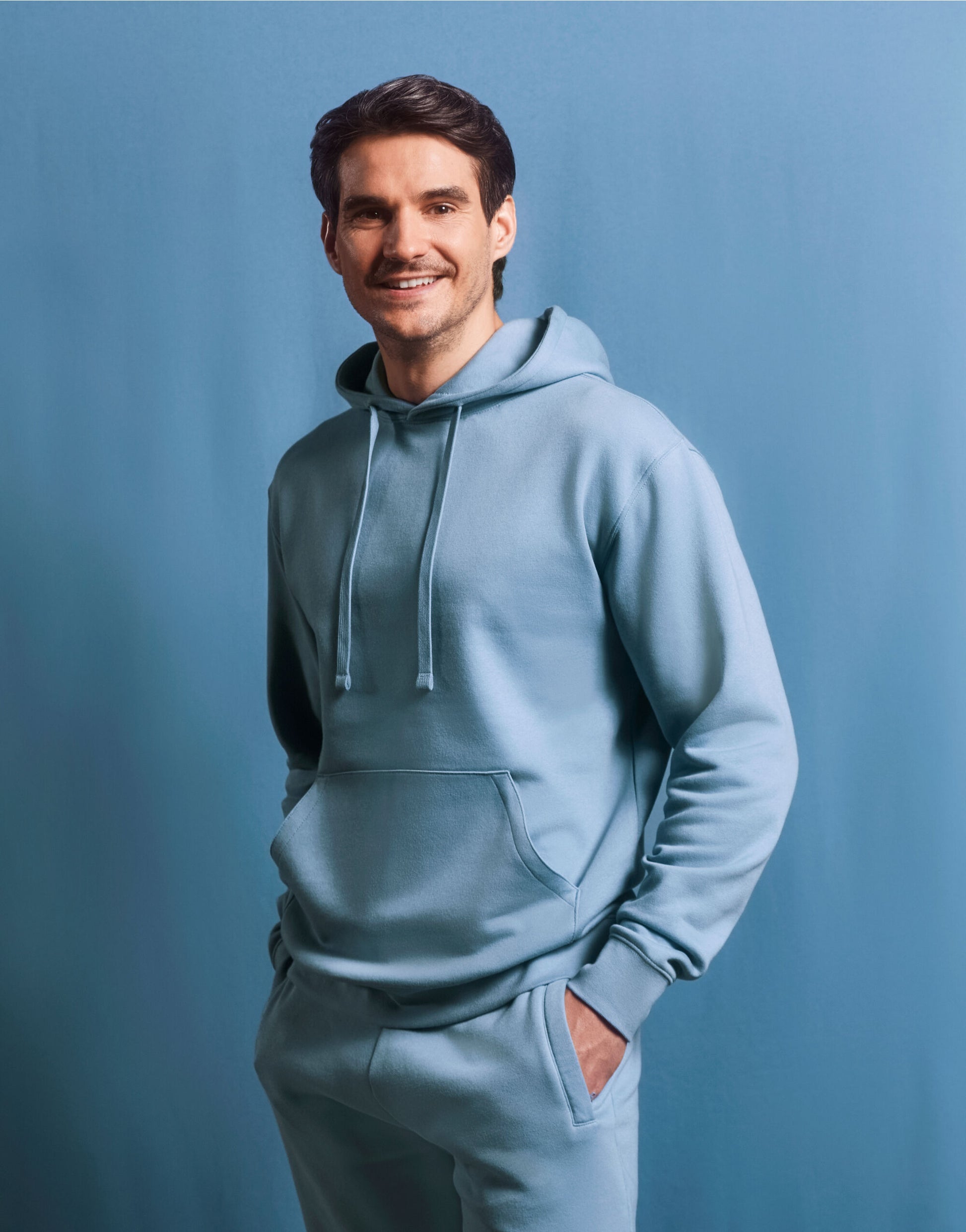 Men's Authentic Hooded Sweat - Mineral Blue