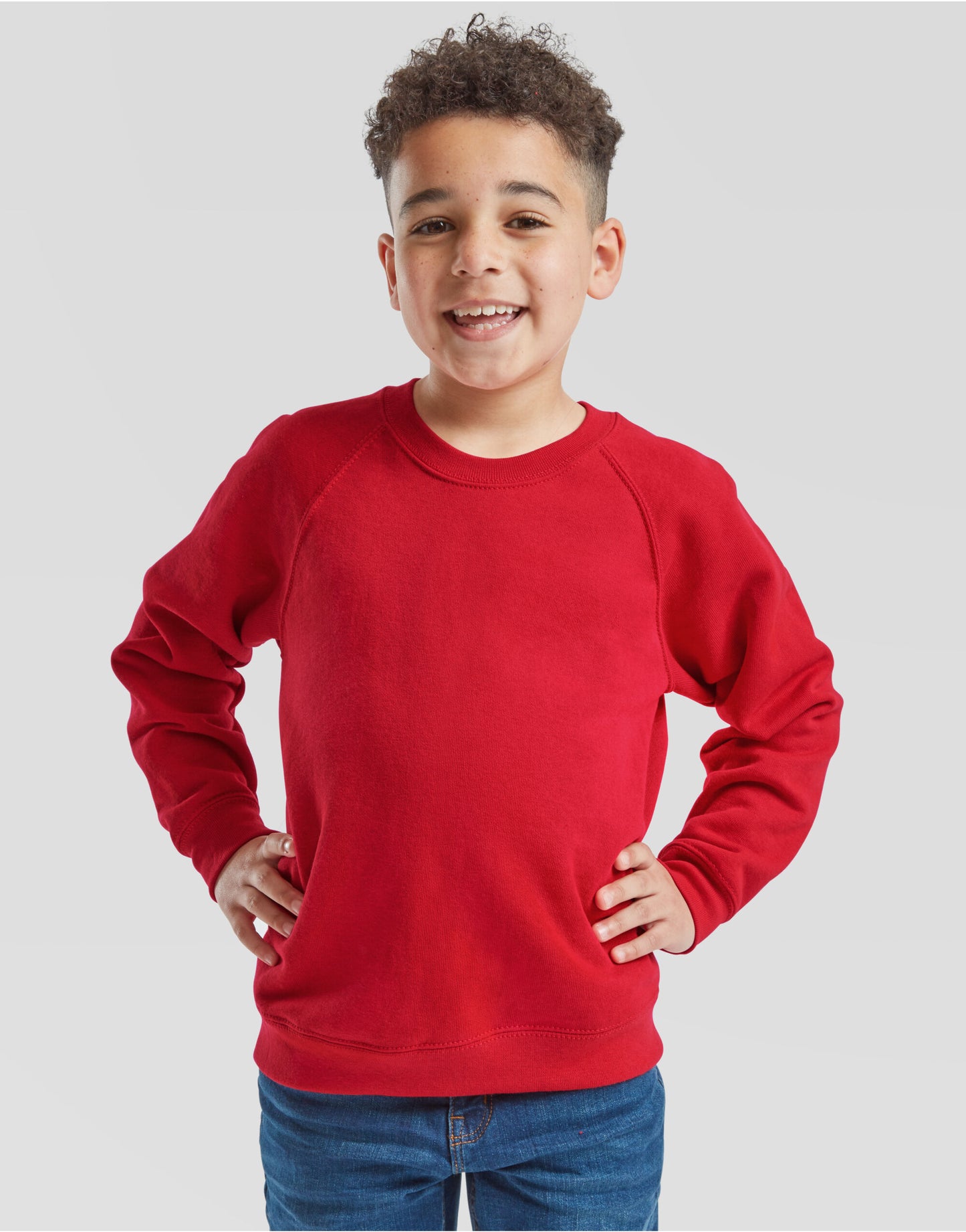 Kid's Classic Raglan Sweat - Red